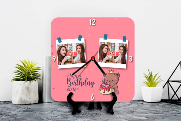 Happy Birthday sister personalized clock